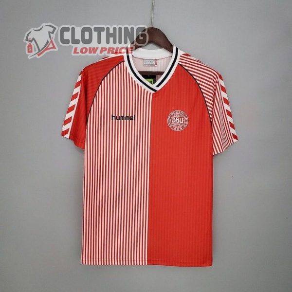 Retro Denmark World Cup Football Soccer Jersey Shirt 1986, Retro Football Soccer Vintage Jersey