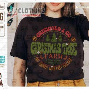 Retro Griswold Co Christmas Tree Farm Vintage Funny Holiday Vibes Groovy Family Vacation Shirt