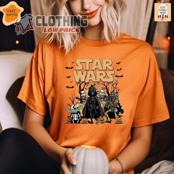 Retro Star Wars Halloween Shirt, Disney Skeleton Halloween Shirt, Disney Star Wars Shirt