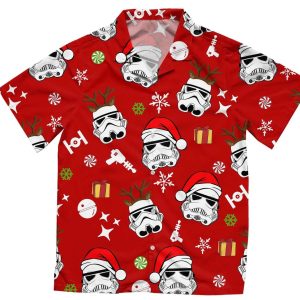 Retro Stormtrooper Santa Hat Reindeer Hawaiian Shirt, Star Wars Christmas Hawaii Shirt, Christmas Gift