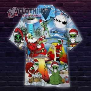 Santa Claus Hawaiian Shirt, Christmas Aloha Shirt, Tropical Santa Hawaiian Shirt