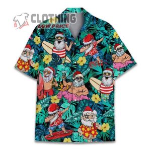 Santa Claus Hawaiian Shirt, Tropical Santa Hawaiian Shirt, Christmas Aloha Shirt