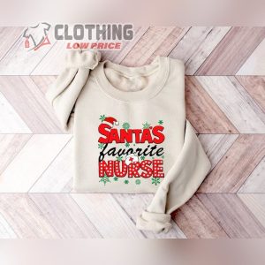 Santa’S Favorite Nurse Christmas Sweatshirt, Nursing Shirt, Nursing Christmas Sweatshirt