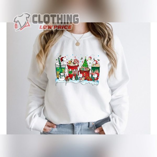 Snoopy Coffee Cup Christmas Sweatshirt Peanuts Christmas Hoodie, Snoopy Dog Shirt, Snoopy Christmas Merch