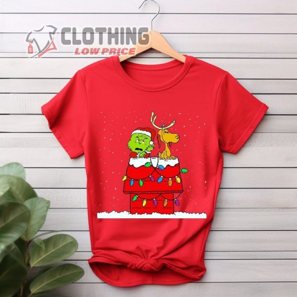 Snoopy Grinch Chirsitmas Tee, Snoopy Sweatshirt, Grinchmas T- Shirt