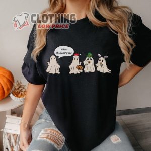 Spooky Holiday Mashup Retro Ghost Shirt Funny Trick Or Treat Shirt 2