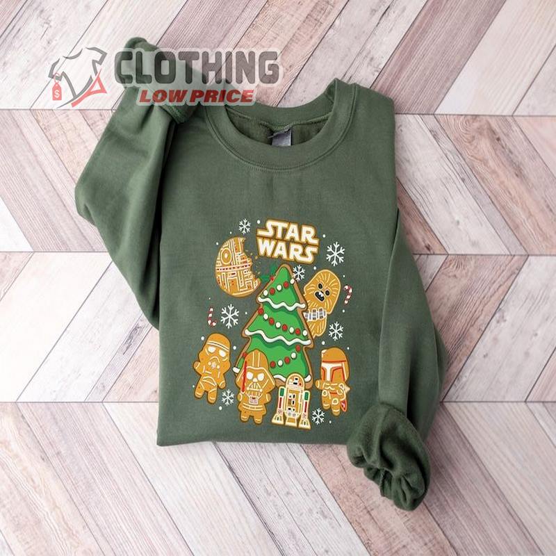 Star Wars Characters Darth Vader Chewie Ginger Cookies Christmas T-Shirt, Stormtrooper Gingerbread Shirt