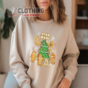 Star Wars Characters Darth Vader Chewie Ginger Cookies Christmas T Shirt Stormtrooper Gingerbread Shirt 3