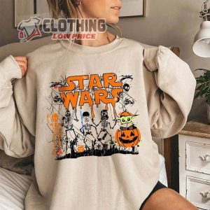 Star Wars Halloween Vintage Star Wars Halloween, Funny Star Wars Pumpkin Shirt, Disney Star Wars Characters Halloween Shirts