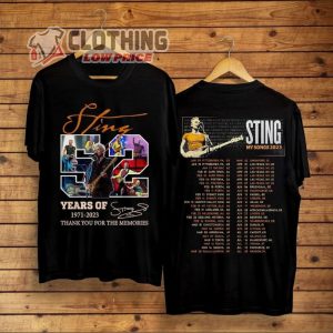 Sting My Songs 2023 World Tour Two Sided T- Shirt, Sting My Songs Tour 2023 Shirt, Sting Concert 2023 Songs Merch