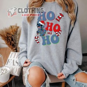 Stitch Ho Ho Ho Christmas Sweatshirt, Christmas Is My Favorite, Ho Ho Ho Holiday Shirt, Lilo And Stitch Sweater, Cute Graphic Shirt