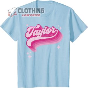Taylor First Name Girl Vintage Style 70s Personalized Retro T Shirt 1