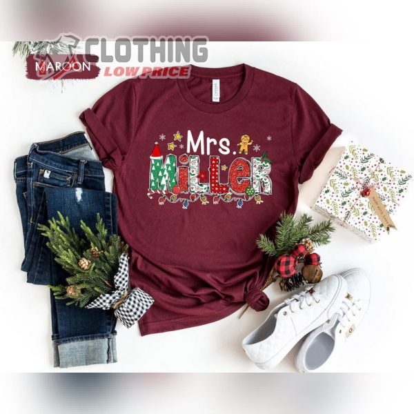 Teacher Christmas Shirts, Christmas Shirst For Teacher, Teacher Christmas Gifts, Teacher Name Shirt, Teacher Gifts