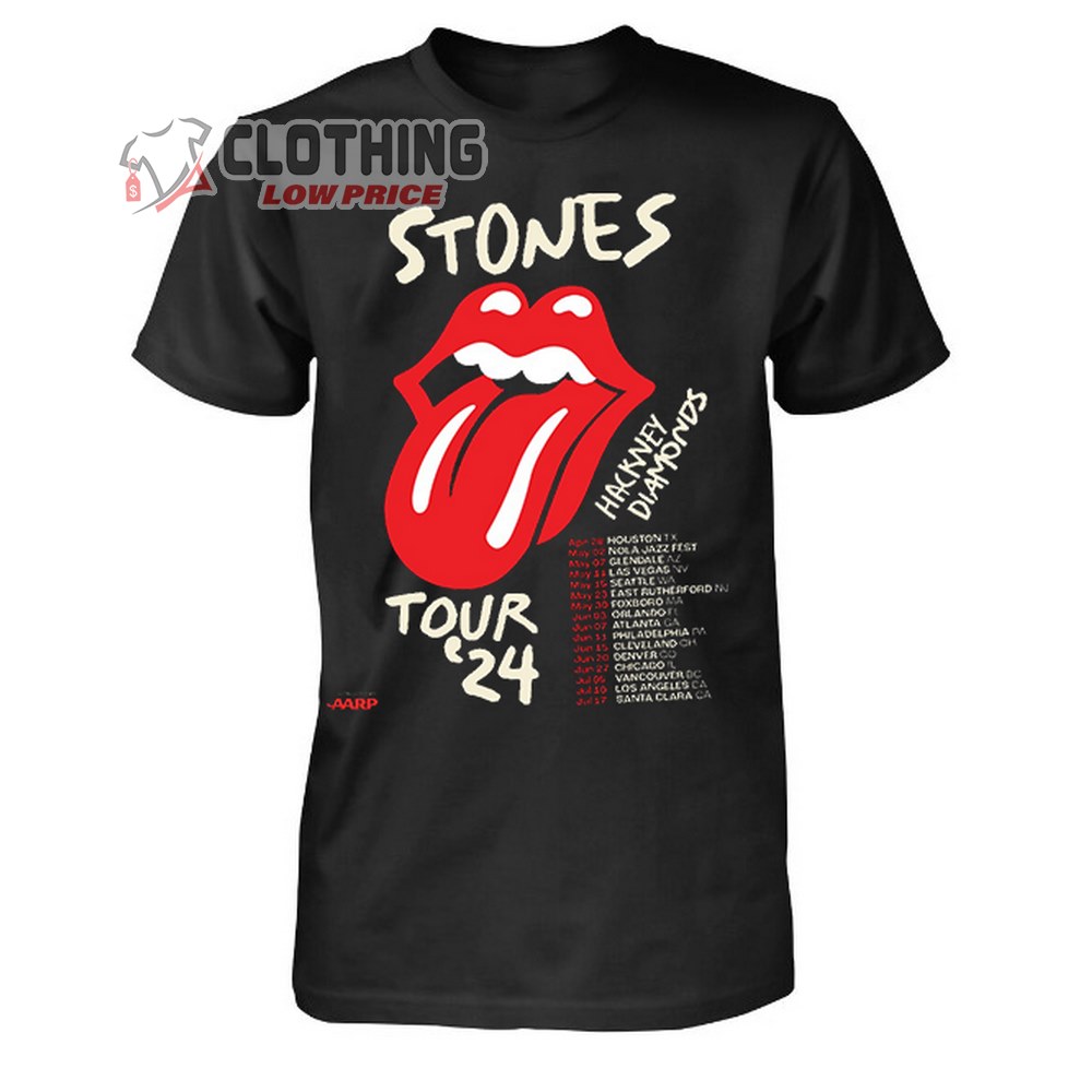 The Rolling Stones Tour 2024 Merch, The Rolling Stones Hackney Diamonds Tour 2024 Shirt, The Rolling Stones Tour Dates 2024 T-Shirt