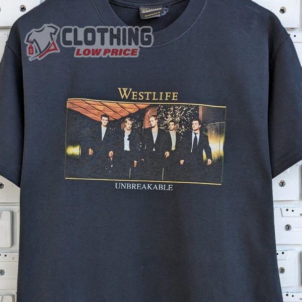 Vintage 2003 Westlife T-Shirt, Unbreakable Tour Irish Pop Boyband Tee