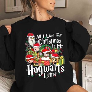 Vintage All I Want For Christmas Letter Sweatshirt Harry Potter Wizard School Christmas Shi