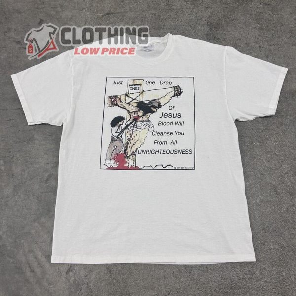 Vintage Cleanse Blood Of Jesus Rare Jesus Tee White T Shirt