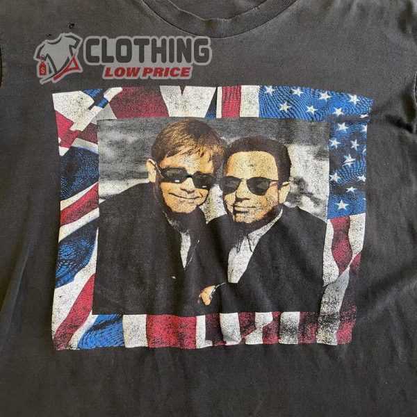 Vintage Elton John Shirt Large Black 1990S Tour Billy Joel
