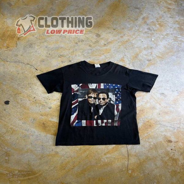 Vintage Elton John Shirt Large Black 1990S Tour Billy Joel
