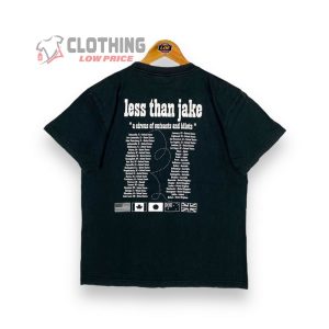 Vintage Less Than Jake Band 2 Sides T-Shirt, A Circus Of Outcasts And Idiots Album Merch, Less Than Jake Vintage Style Tour T-Shirt