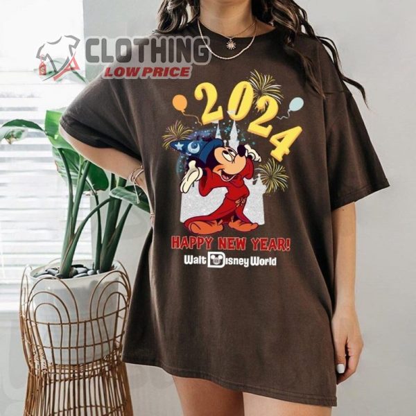 Walt Disney World Happy New Year 2024 Shirt, Mickey Mouse New Year’S Eve Castle, New Year Crew Shirt, Disney Family New Year 2024 Sweatshirt