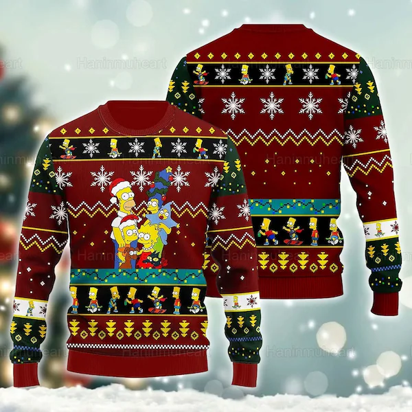 The Simpsons Ugly Christmas Sweater, The Simpsons Family Christmas Sweater