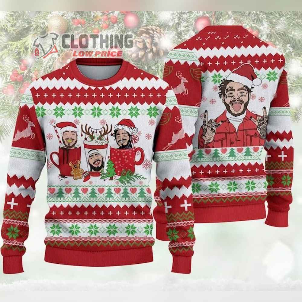 Post Malone Ugly Christmas Home Alone Sweatshirt