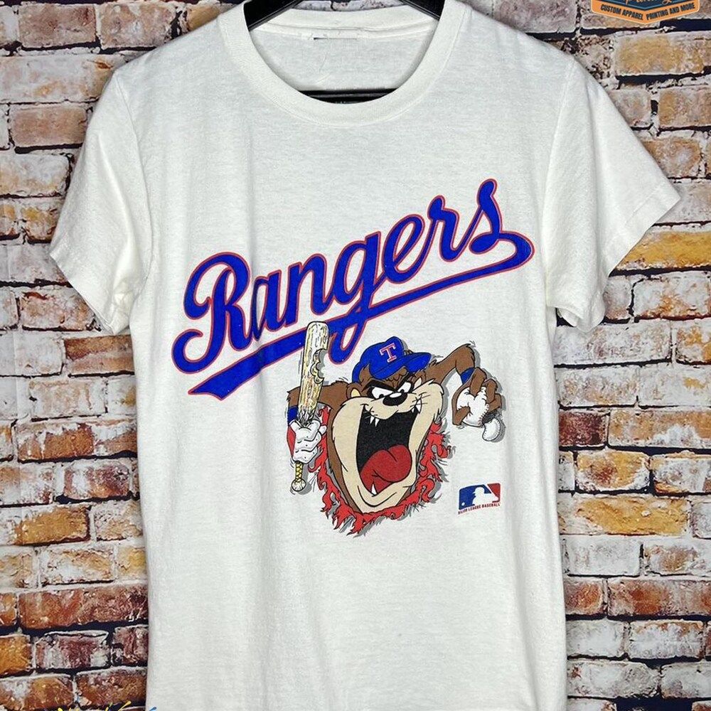 Vintage MLB Texas Rangers Looney Tunes Taz T-Shirt