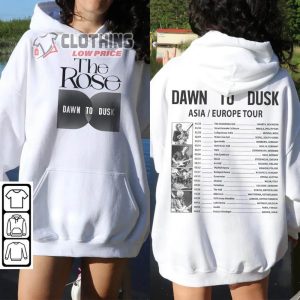 2 Sided The Rose Kpop Unisex Sweatshirt, World Tour Dawn To Dusk 2023 224 Tee Shirt, Dual Album Indie Rock Hoodie