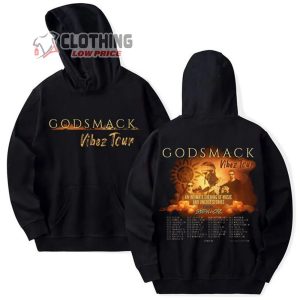2024 Godsmack The Vibez Tour Unisex Sweatshirt The Vibez Tour Merch Lighting Up The Sky Album Rock Music Shirt Godsmack 2024 Concert T Shirt2
