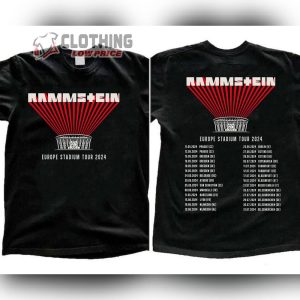 2024 Rammstein Europe Stadium Tour Dates Unisex T Shirt Rammstein Tour Setlist Dresden Merch