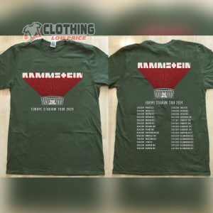 2024 Rammstein Europe Stadium Tour Dates Unisex T Shirt Rammstein Tour Setlist Dresden Merch1