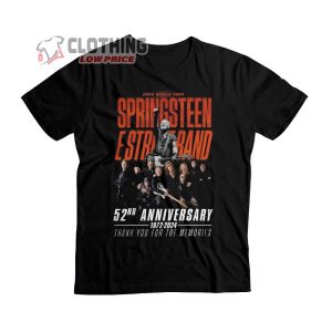 2024 World Tour Bruce Springsteen E Street Band 52nd Anniversary 1972 – 2024 Thank You For The Memories T-Shirt