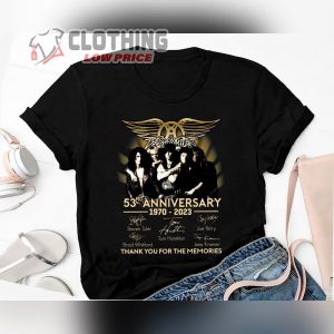 Aerosmith 53Rd Anniversary 1970-2023 Signatures T- Shirt, Aerosmith Shirt Fan Gifts, Aerosmith Band Unisex Shirt