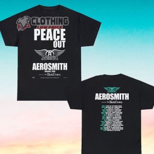 Aerosmith Peace Out Farewell Tour 2024 Shirt, Aerosmith With The Black Crowes Tour Merch, Aerosmith Band Shirt,  Aerosmith Tee Gift