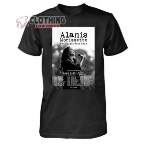 Alanis Morissette The Triple Moon Tour 2024 Merch, Alanis Morissette 2024 Tour With Special Guests Joan Jett And Morgan Wade T-Shirt