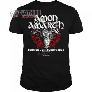 Amon Amarth Logo Tour 2024 Merch,  Amon Amarth Heidrun Over Europe 2024 Fan Gift Shirt, Amon Amarth Europe Tour 2024 T-Shirt