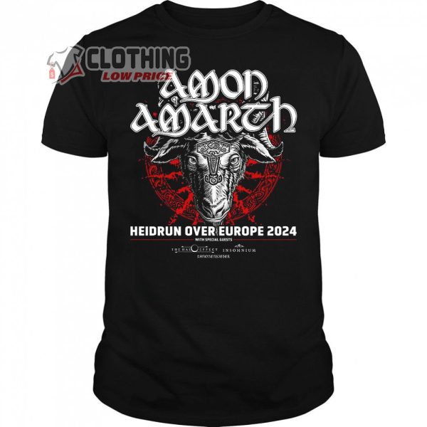 Amon Amarth Logo Tour 2024 Merch, Amon Amarth Heidrun Over Europe 2024
