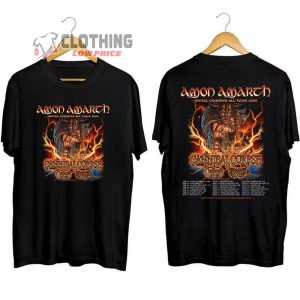 Amon Amarth Spring 2024 North American Tour Merch, Amon Amarth Tour With Cannibal Corpse, Obituary And Frozen Soul Shirt, Amon Amarth Ticketmaster T-Shirt