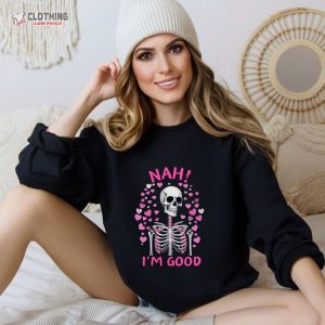 Anti ValentineS Club Skeleton Valentine Womens Valentines Day Sweatshirt 3