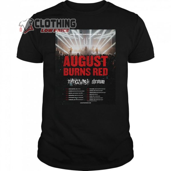 August Burns Red Tour 2024 Merch, August Burns Red Band Shirt, August Burns Red European Tour 2024 T-Shirt
