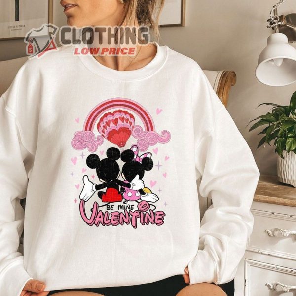 Be My Valentine Vintage Mickey And Minnie Sweatshirt, Disney Valentine’S Day Shirt