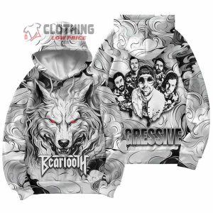Beartooth Tour 2024 3D Unisex Hoodie Beartooth Gift For Fan All Over Print Sweatshirt Beartooth Aggressive Album 3D Shirt Beartooth Hawaiian Shirt