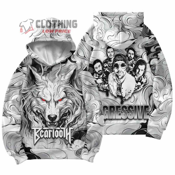 Beartooth Tour 2024 3D Unisex Hoodie, Beartooth Gift For Fan All Over Print Sweatshirt, Beartooth Aggressive Album 3D Shirt, Beartooth Hawaiian Shirt