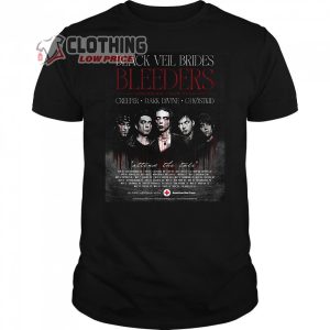 Black Veil Brides 2024 Tour Merch, Black Veil Brides, Creeper Band, Dark Divine, Ghostkid Shirt,  Black Veil Brides Concord Music Hall T-Shirt