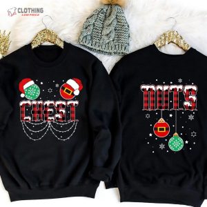 Chest Nuts Matching Chestnuts Plaid Christmas Couples Sweatshirt, Chest Nuts Christmas Shirt