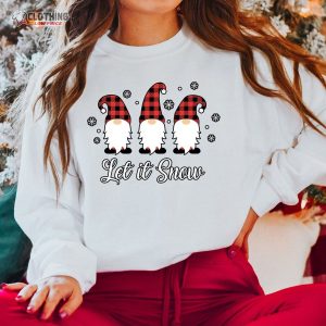 Christmas Gnomes, Let It Snow, Gnomes Shirt, Buffalo Plaid Shirt, Christmas Shirt