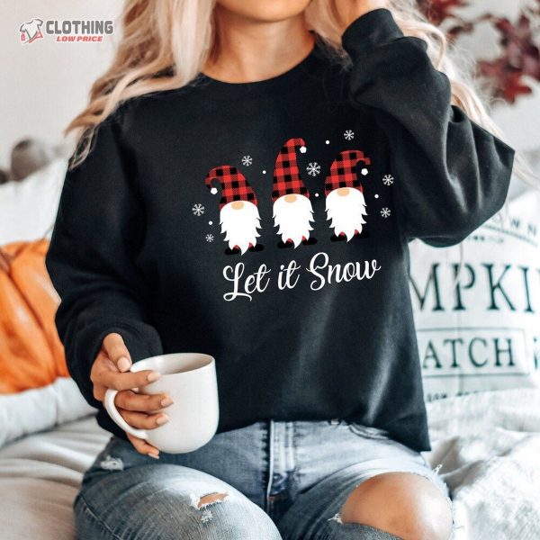 Christmas Gnomes, Let It Snow, Gnomes Shirt, Buffalo Plaid Shirt, Christmas Shirt