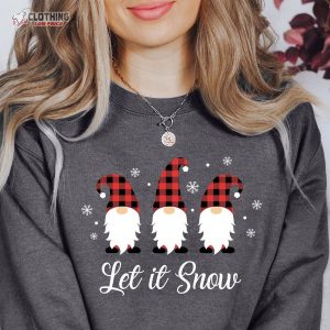 Christmas Gnomes Let It Snow Gnomes Shirt Buffalo Plaid Shirt Christmas Shirt 3