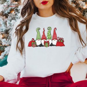 Christmas Gnomes Sweatshirt Merry Christmas Sweatshirt Buffalo Plaid Gnomes 1 3